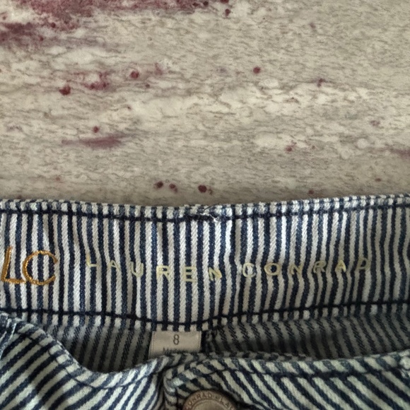 Lauren Conrad Womens Green Stripped Cutoff Shorts - Size 8 - Picture 3 of 4